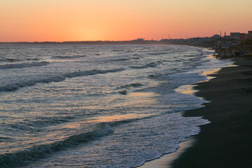 Sunset at Marina di Latina, Italy