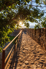 Adarve and battlements of the wall of Buitrago de Lozoya, Madrid.