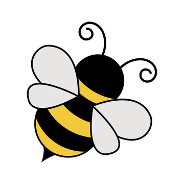 Cute cartoon Bee. B letter for Bee. Vector illustration of a flat isolated on a white background. The design element of t-shirts, home textiles, wrapping paper, children's textiles, and flashcards.
