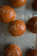 Homemade breads. Artisan bread with sesame