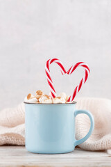 Christmas candy cane cozy background.