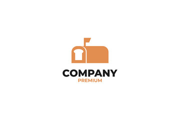 Flat bread with mailbox logo vector design illustration idea