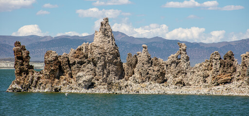 The Famous Mono Lake, California,  with Geological Tufa Formations in the Sierra Nevada Mountains