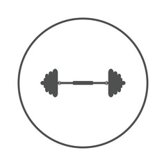 Muscle weightlifting barbell gym icon | Circle version icon |