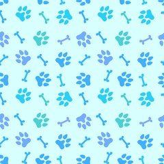  Animals seamless dogs footprints and bones pattern for clothes print and kids and fabrics and wrapping