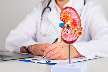 mockup kidney on work desk of doctor - obrazy, fototapety, plakaty