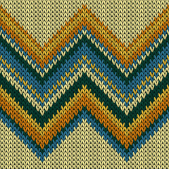 Handicraft zig zal lines knitted texture - obrazy, fototapety, plakaty