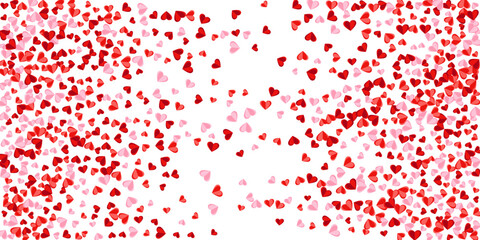 Paper cut red heart shapes romantic vector background. Valentine's Day decor. Greeting card
