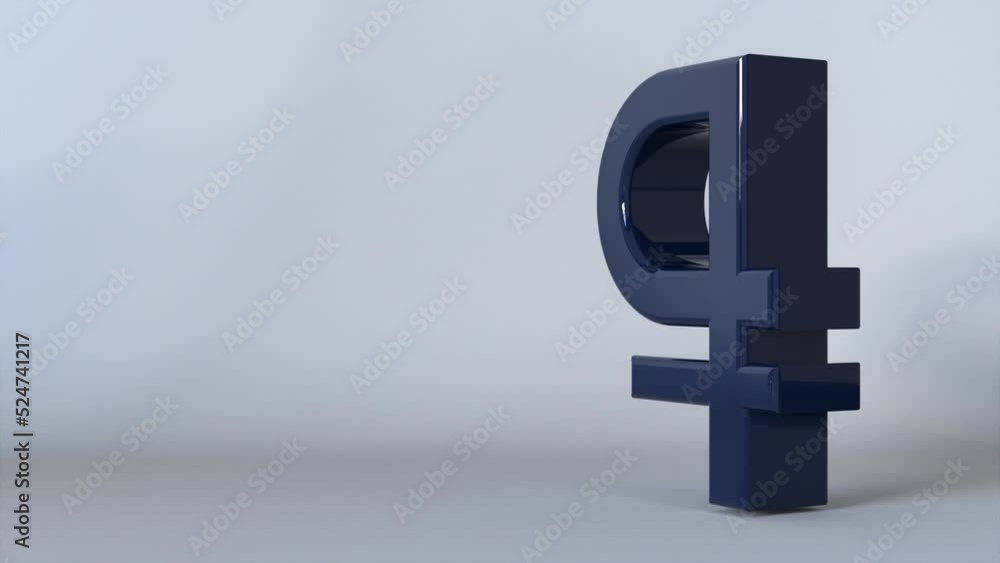 Poster 3d ruble sign. computer generated 3d render