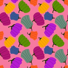 Halloween seamless pumpkins and witch hat and ghost pattern for fabrics and wrapping paper and clothes print