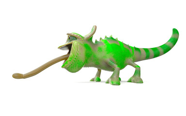 chameleon in action side view