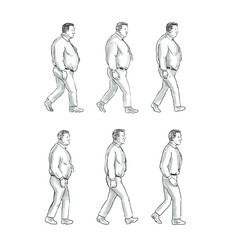 Obese Man Morphing To Fit Man Collection Set