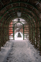 Arch with a snowy background