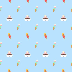 Cute Seamless Ice Cream Patterns (Not Color FIll Patterns)