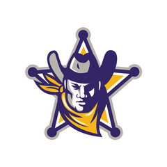 Sheriff Cowboy Star Badge Retro