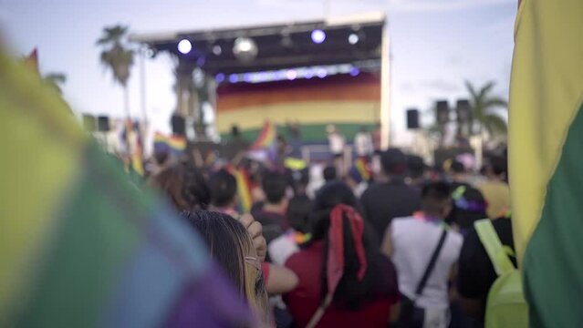 Multitud Frende a escenario PRIDE 