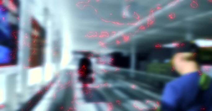 businessmen travelers in international airport travel in metaverse conceptual reality imagination virtual and real world - cybersapce hypothesized iteration of the internet, supporting persistent onli