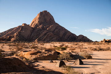 camping in the red rock deserts of spitzkoppe namibia