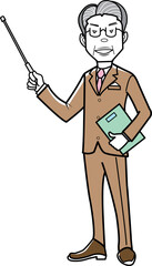 指示棒で説明するシニア