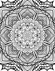 Full Page Mandala Letter Size for Coloring Pages Mandala, Adult, Kids, Lined Pages inspired by Islam Arabic Pakistan Indian. For Publishing Use ADULT Mandala Relaxing Coloring Pages Print