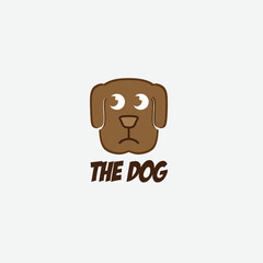 Cute dog head icon for logo or character.
