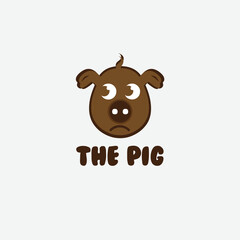 Vector cute baby head icon for mascot, logo, or character.