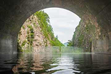 清津峡渓谷トンネルの風景