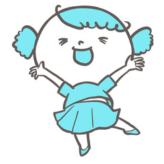 《元気ポーズのこどもシリーズ》喜びを両手をあげて表現するこども２