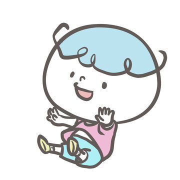 recommend clip art: 《元気ポーズのこどもシリーズ》ふわふわ浮いたようなポーズで穏やかな表情のこども３