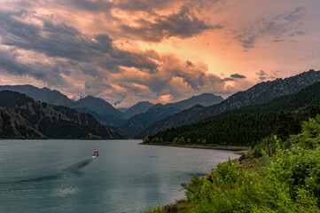 Landscape of Tianshan Tianchi Scenic Area, Xinjiang, China