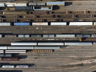 Aerial view of the rail yard