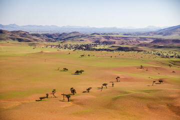Fototapeta na wymiar aerial view of the desert in namibia