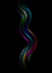 Fototapeta premium Abstract Image. The illustrations and clipart. Vector image. Colorful wave light in dark space.