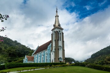 Fototapeta na wymiar Church in the village of the mountains at the town of Macuco, State of Rio de Janeiro, Brazil.