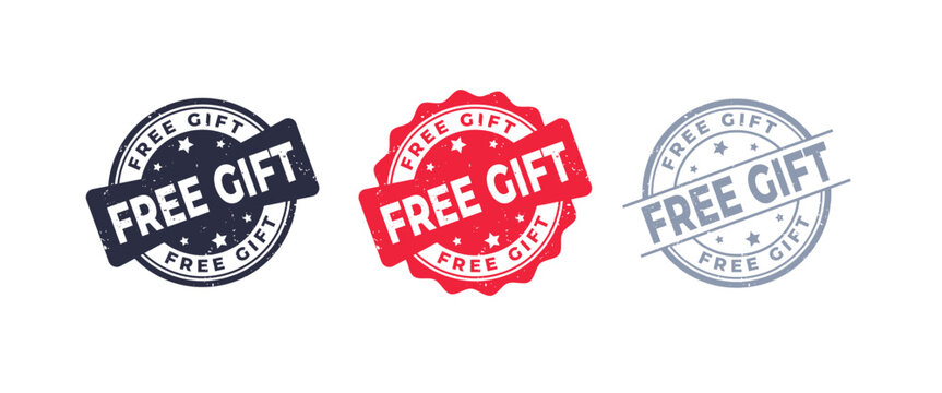 Free Gift Sign or Stamp Grunge Rubber on White Background