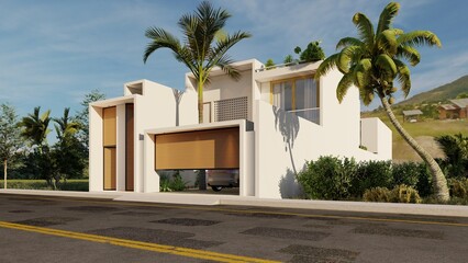 Detached house, minimalist with architectural facade