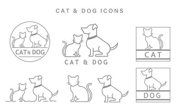 Cat And Dog Icon Stock Illustration - Download Image Now - Dog