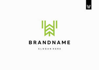 Letter W Logo Design, Creative Minimal Modern logo design W Monogram with arrow shape
