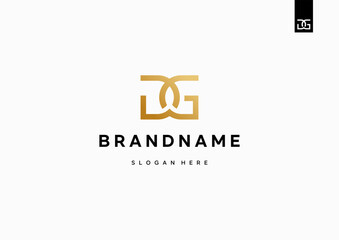 Letter DG logo design, GD monogram logo design, minimal creative modern