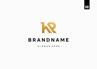 Letter KR logo design, RK monogram logo design, minimal creative modern