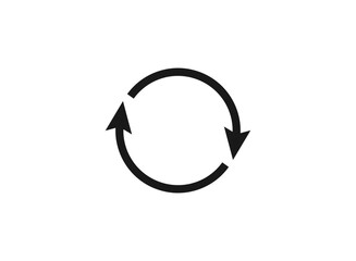 Cyclic rotation icon vector, recycling recurrence, renewal. Vector illustration isolated on a blank background.
