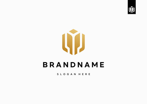 Letter LM logo design, LML monogram logo design minimal creative modern with hexagon shape
