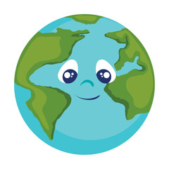 world planet kawaii comic