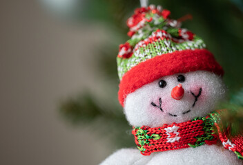 snowman with christmas tree