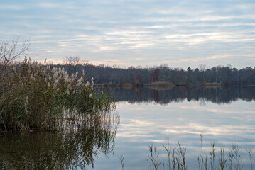 sunrise over the lake