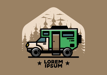 Obraz premium The big overland car illustration design