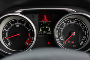 car​ instrument panel, car​ speed motor of​ night, car​ dashboard​ modern​ automobile...