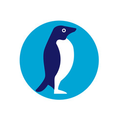 Adelie Penguin Circle Retro