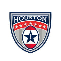 American Football Houston Stars Stripes Crest Retro