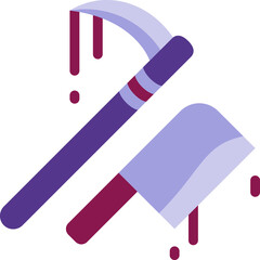 scythe and knife flat icon illustration